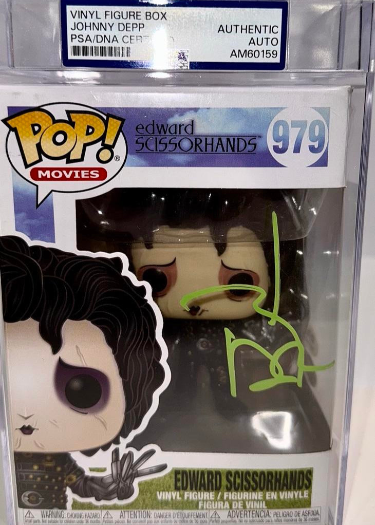 Johnny Depp Signed Funko Pop #979 Edward Scissorhands - JSA & PSA COA #1